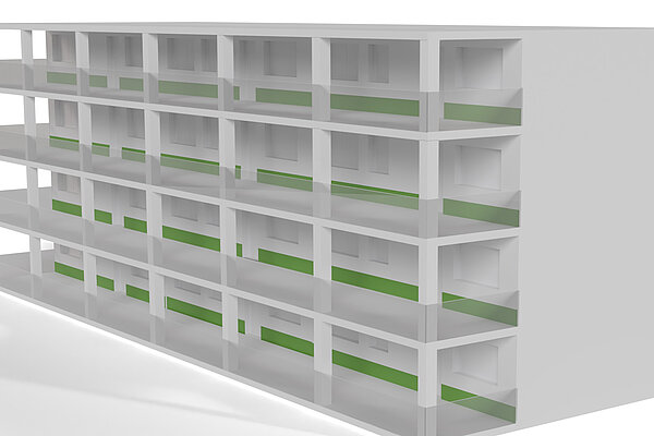 Sockel bei Laubengängen